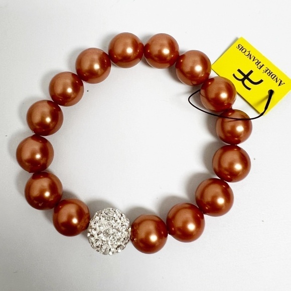 Andre Francois faux pearls stretch bracelet NEW - Picture 3 of 7